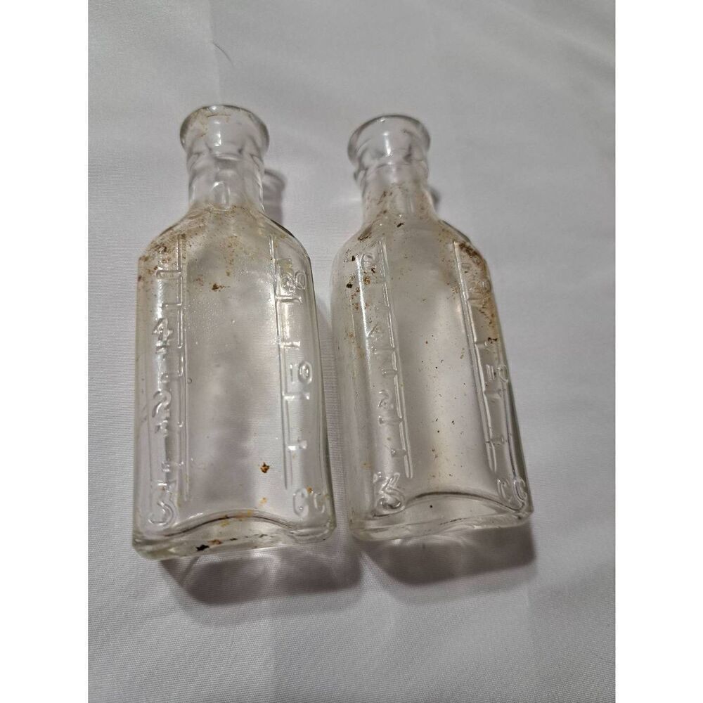 Vintage Illinois Glass 20cc 6 Dram Clear Glass Apothecary Medicine Bottles